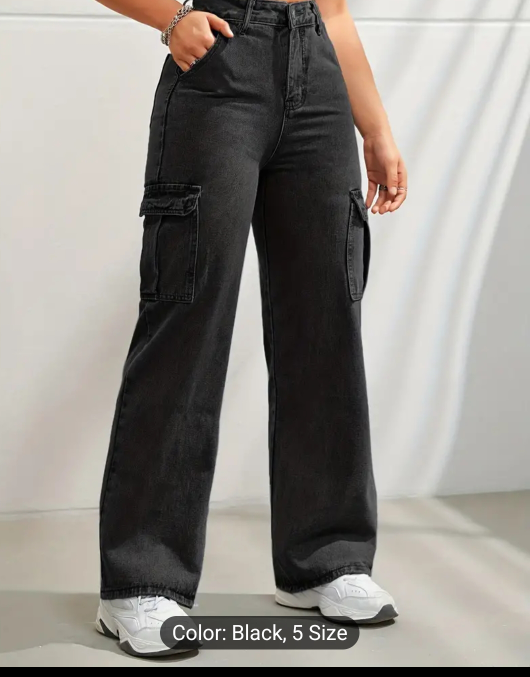Black Cargo Jeans