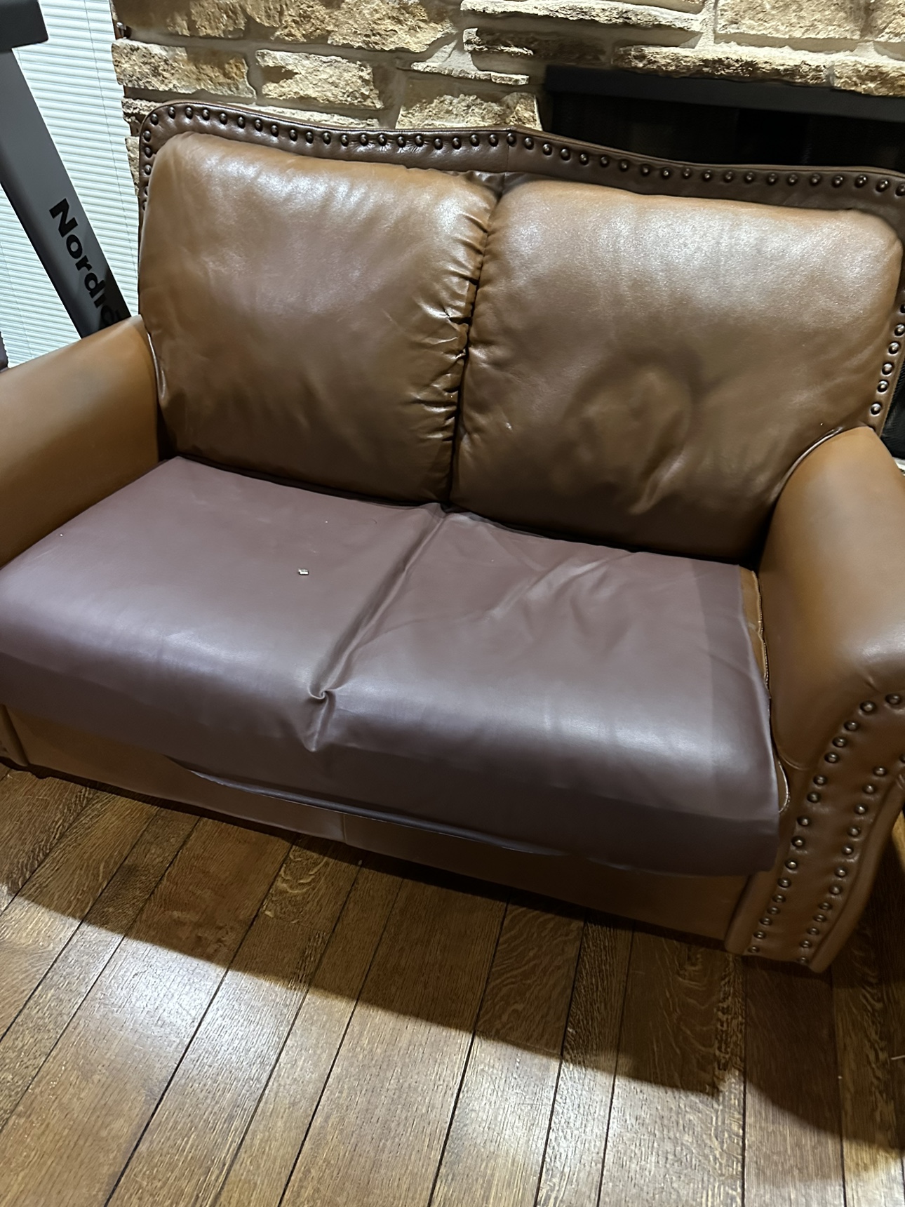 Brown Leather Sofa Set - photo 3