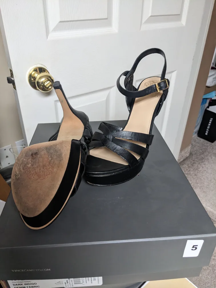Vince Camuto Black Platform Heels image indicator(3)