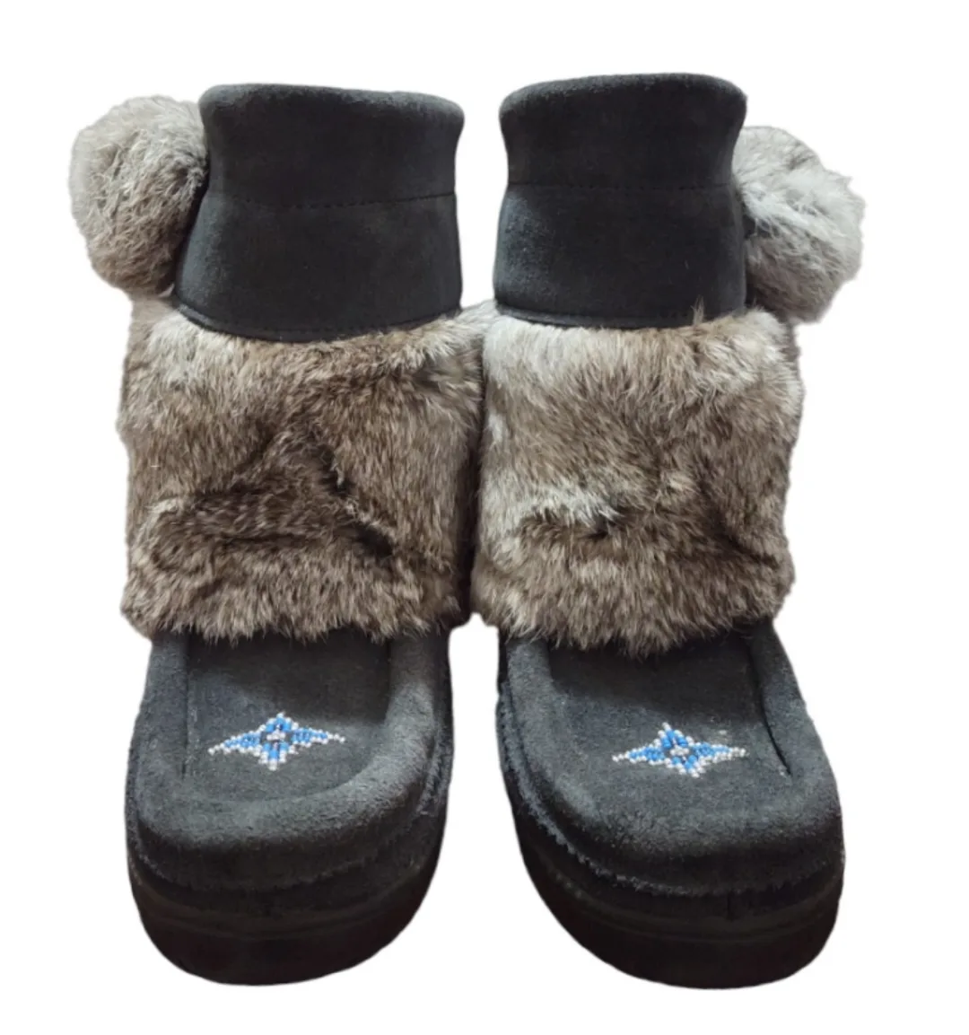 MANITOBAH MUKLUKS Short Snowy Owl Waterproof Suede & Fur Boots image indicator(2)