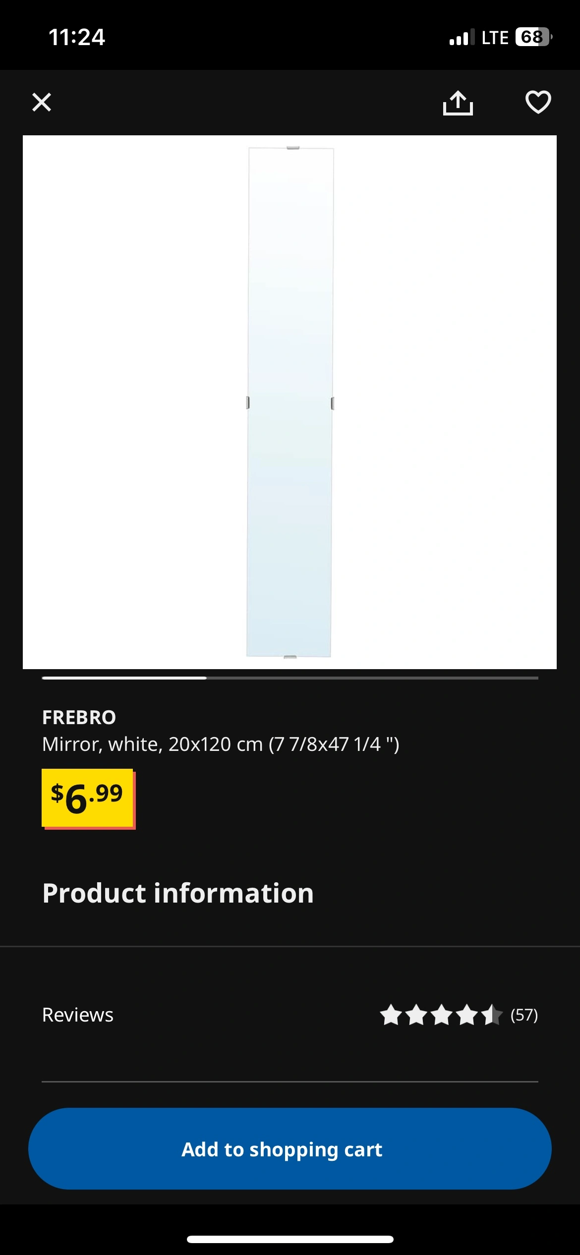 IKEA Panel Mirror Karrot