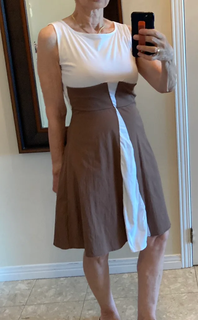 White and Brown A-Line Dress thumbnail