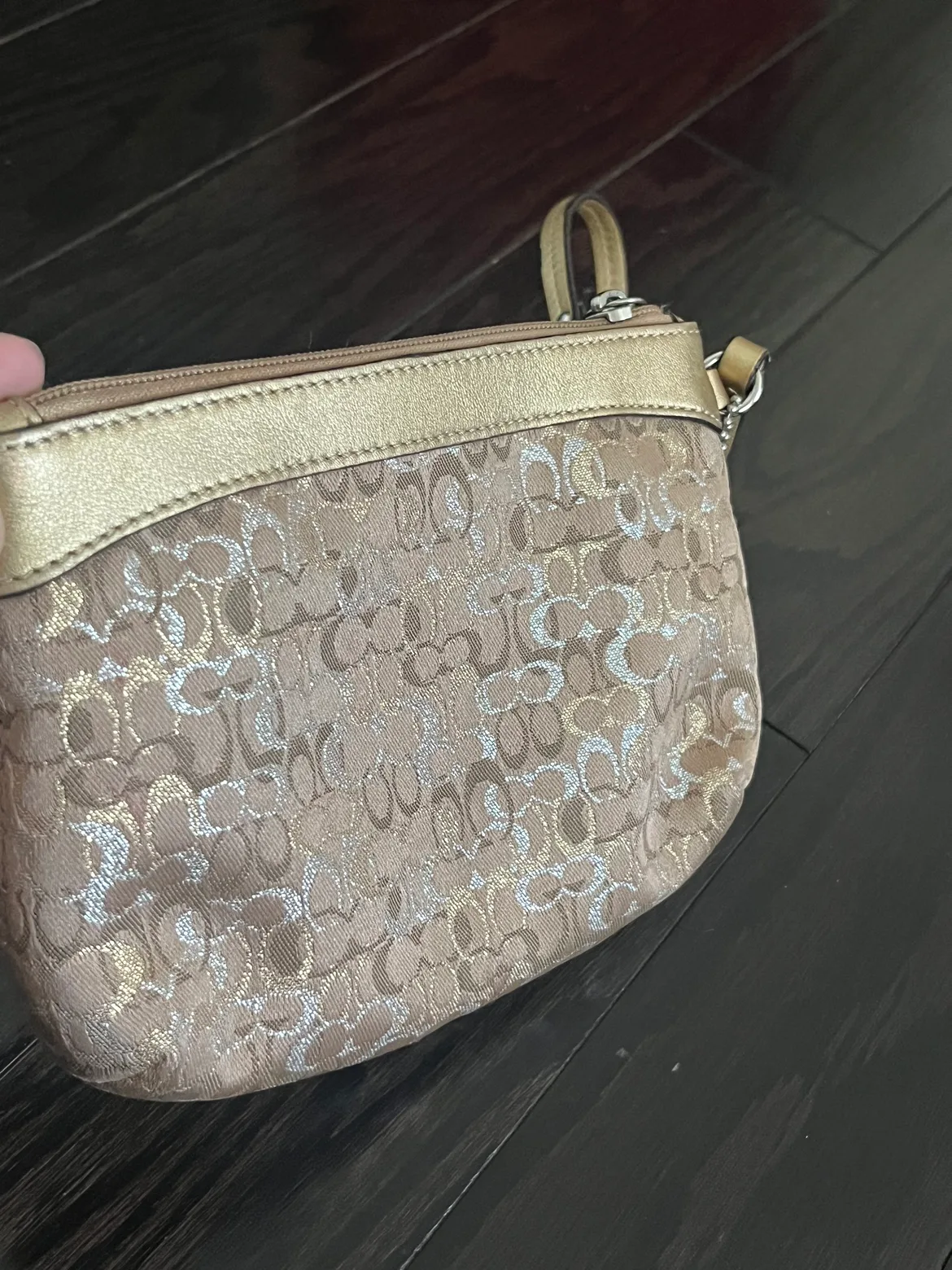 Coach monogram gold wristlet image indicator(4)