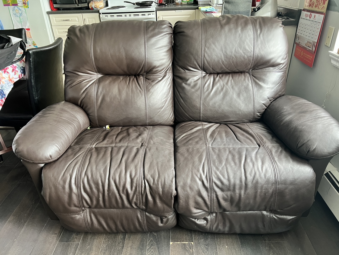 Brown Leather Recliner Sofa