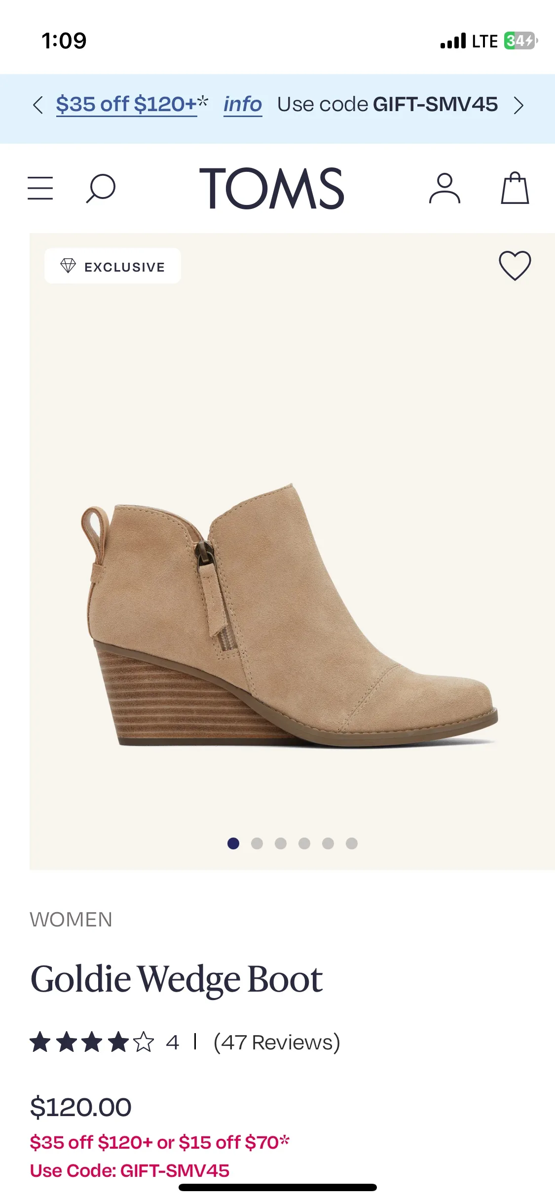 TOMS Women Wedge Size 6.5 image indicator(6)