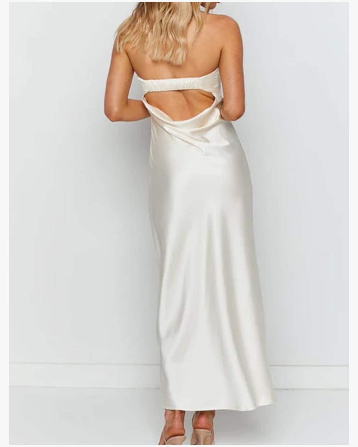 NWT Satin Silk Backless Tube Tops Maxi Dress - photo 3