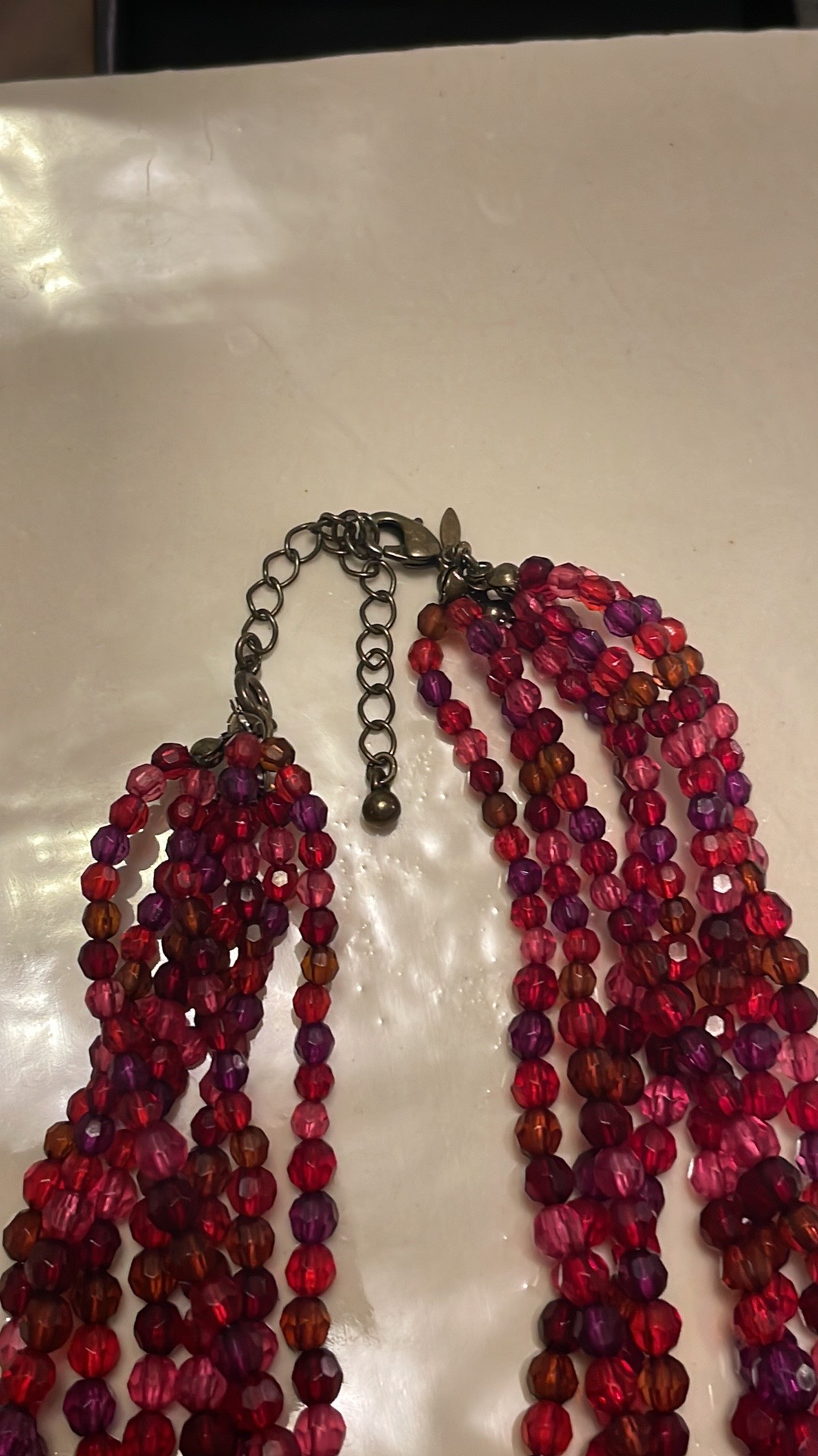 Ruby Red Beaded 8 Stand Necklace - photo 4