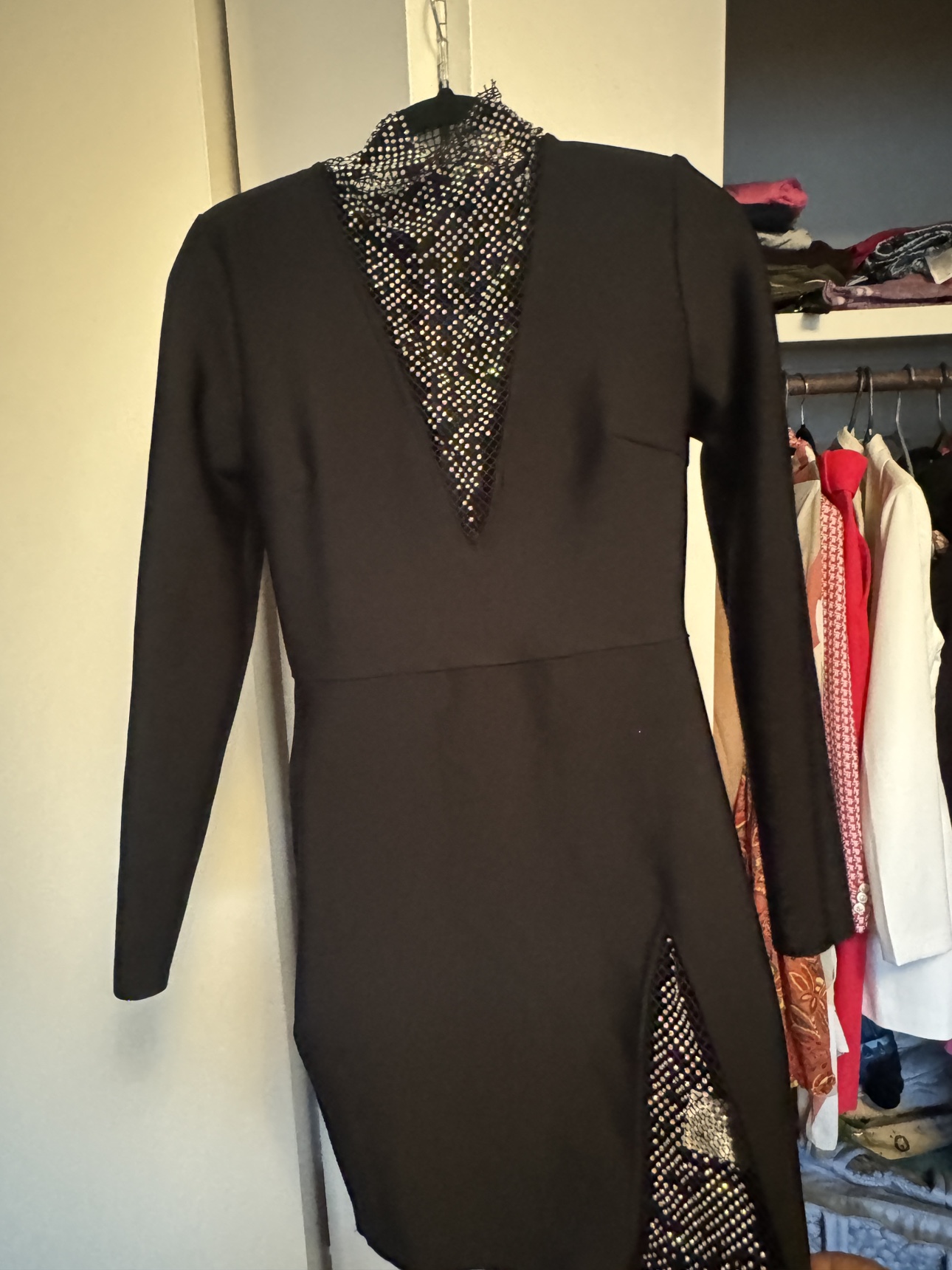 Black Rhinestone Dress