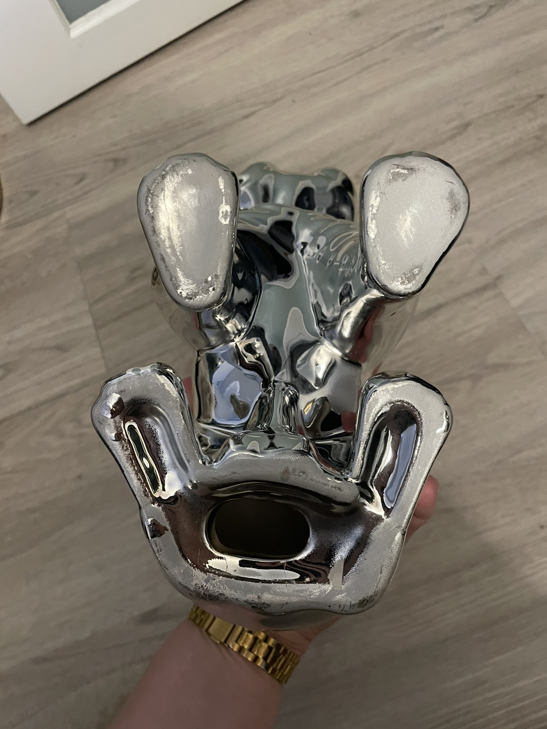 MOVING SALE: 12” Silver Ceramic French Bulldog Statue - photo 5