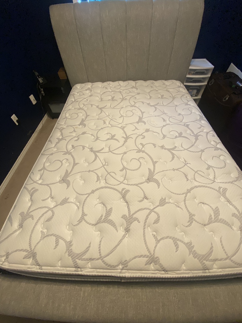 Queen Size Bed Frame & mattress with spring box