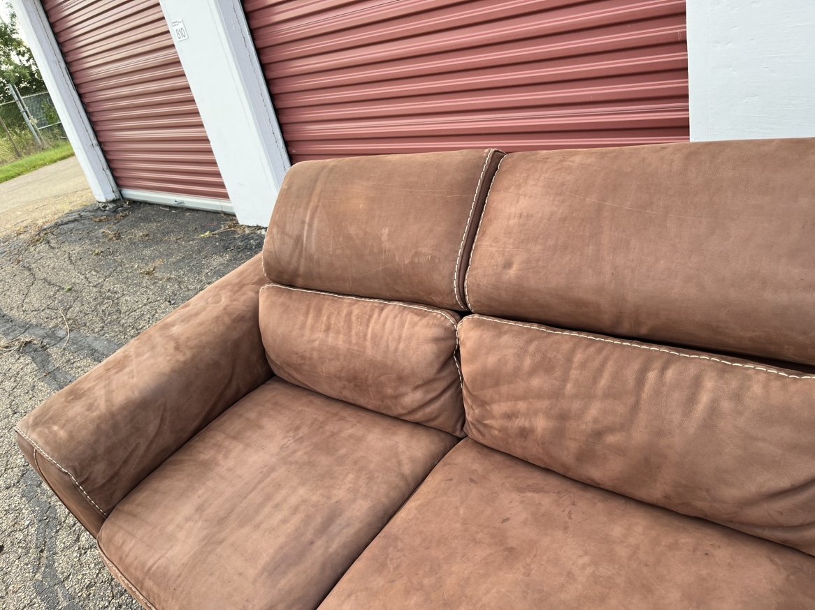 Brown suede Leather Sectional Sofa (free delivery) - photo 5