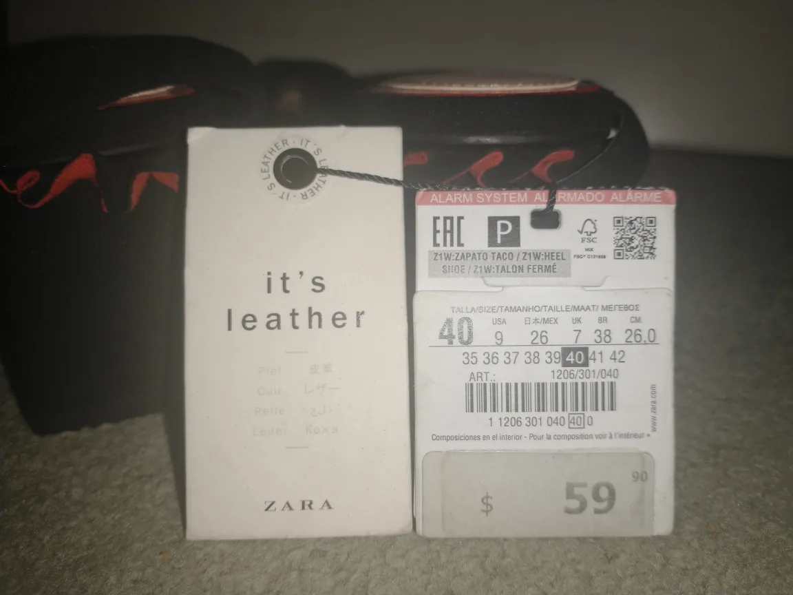 New Zara Black Genuine Suede Sling-back Heels (size 9) image indicator(3)