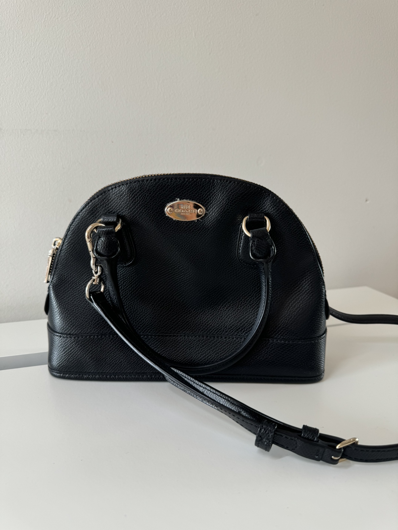 Black Coach Mini Saddle Bag