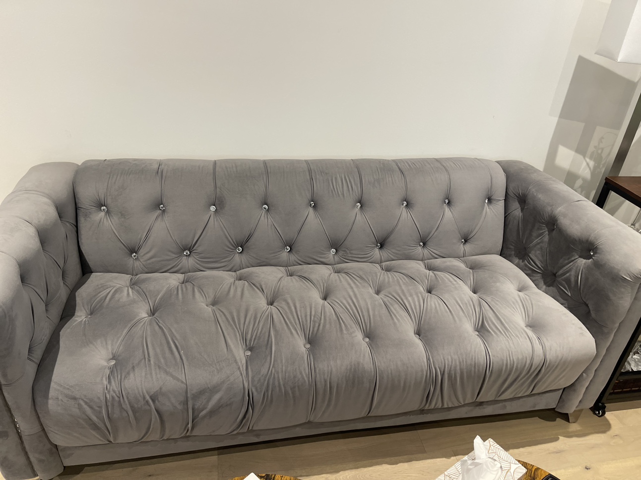 3+2 Sofa Silver/Grey Tufted - photo 3
