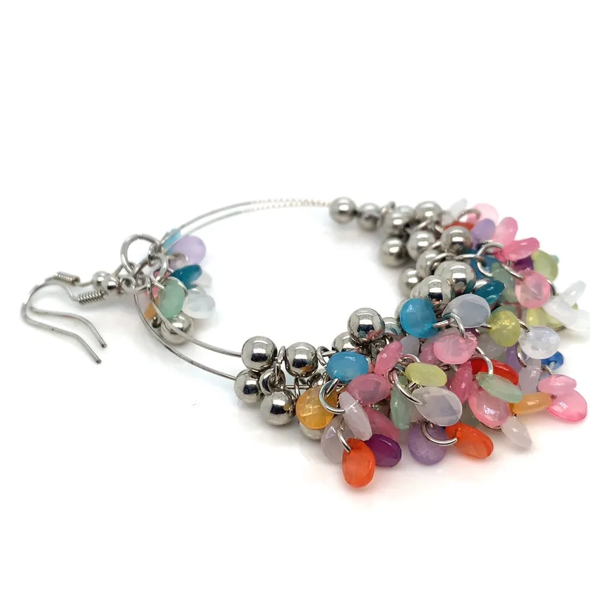 Multicoloured Beaded Hoop Earrings image indicator(9)