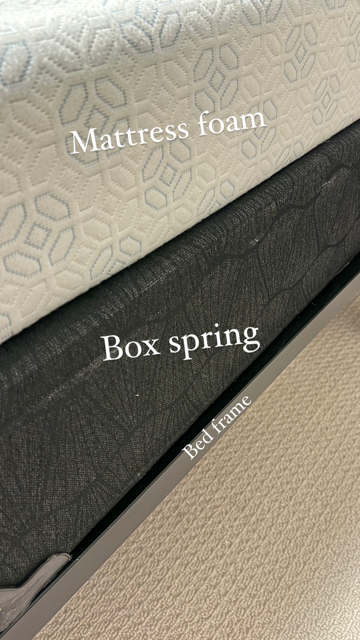 Full Bed frame and foam mattress with box spring - photo 2