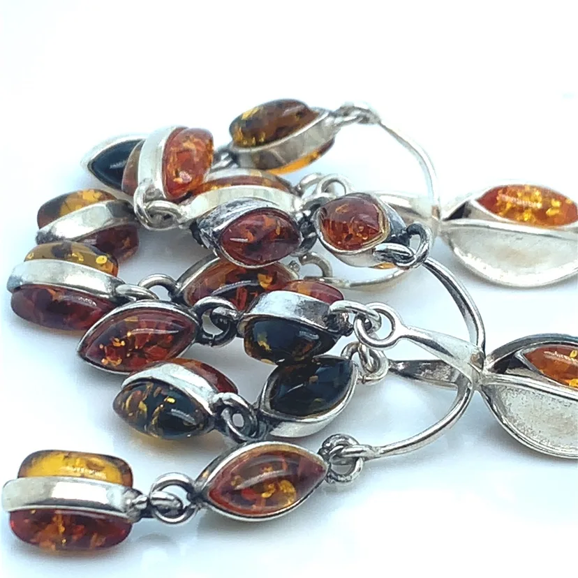 Amber chandelier Sterling Silver Earrings image indicator(5)