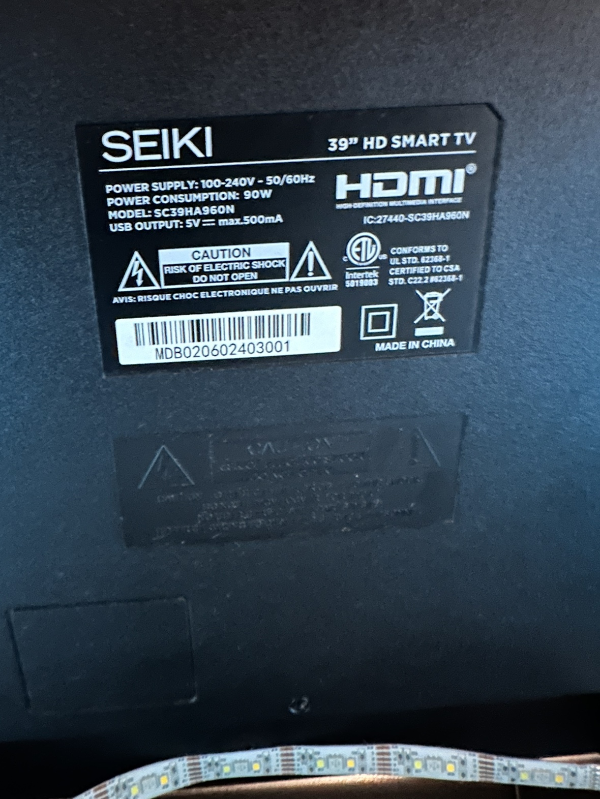 Seiki 39" TV - photo 5