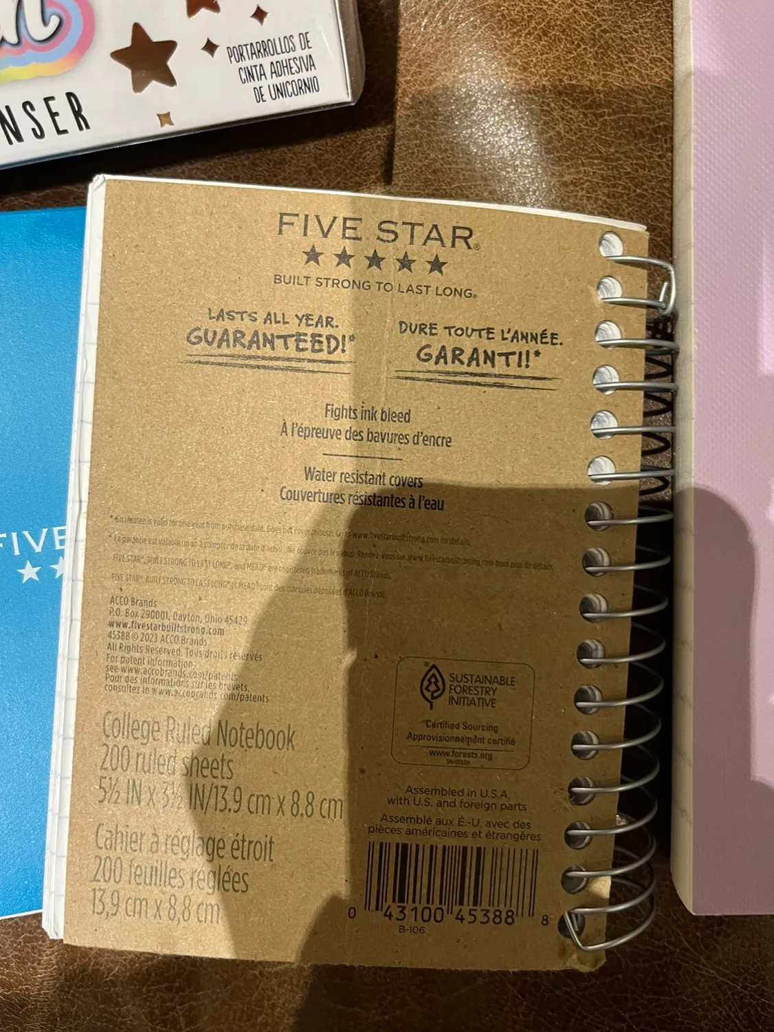 Mead Five Star Notebooks and Unicorn Tape Dispenser image indicator(3)