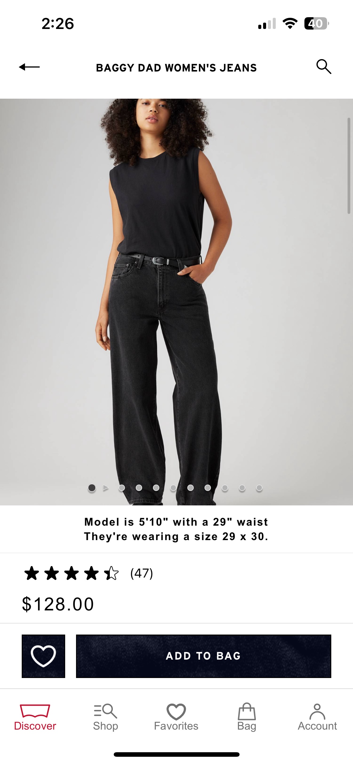 Levi's Baggy Dad Jeans black size 25 - photo 3