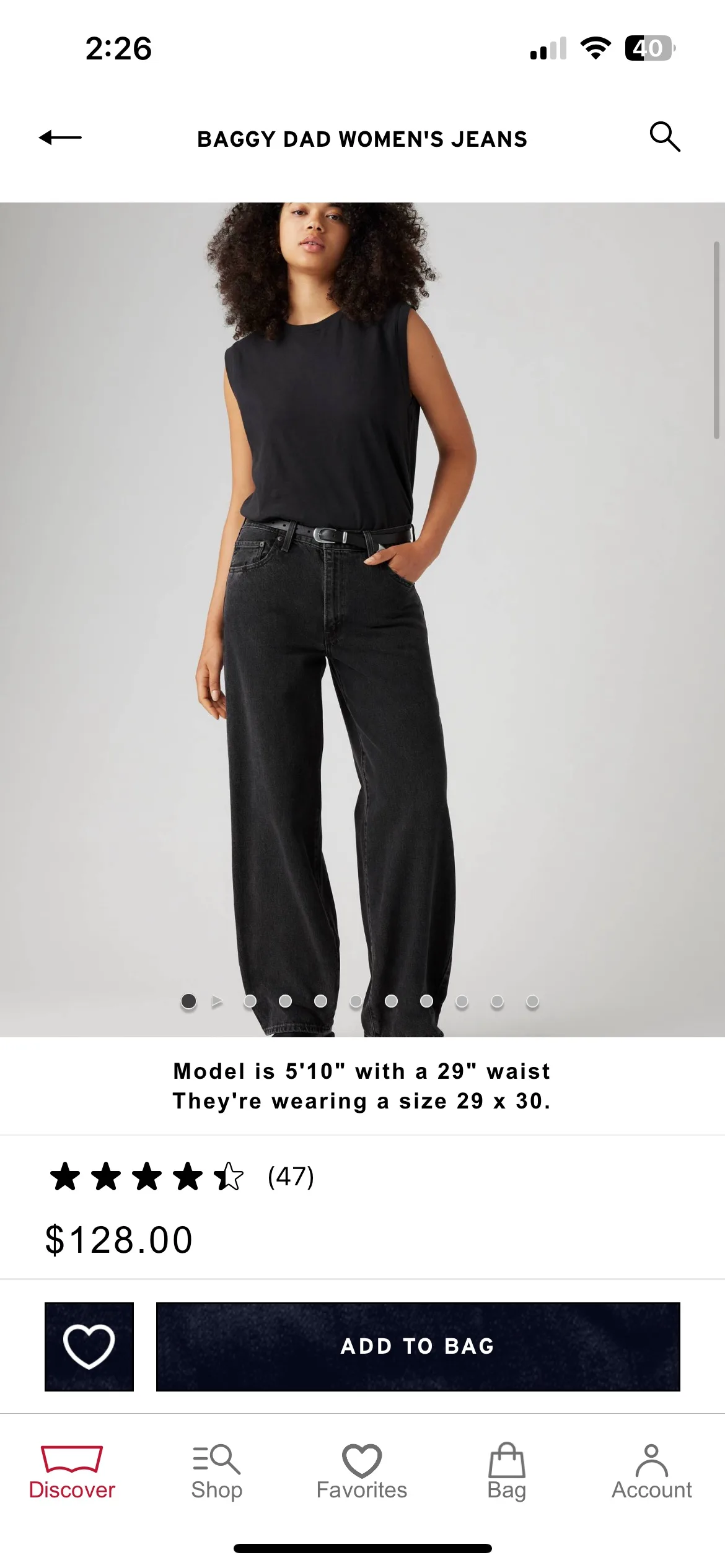 Levi's Baggy Dad Jeans black size 25 image indicator(3)