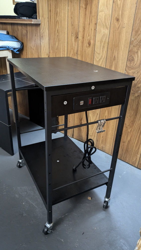 Black bedside table with Outlets