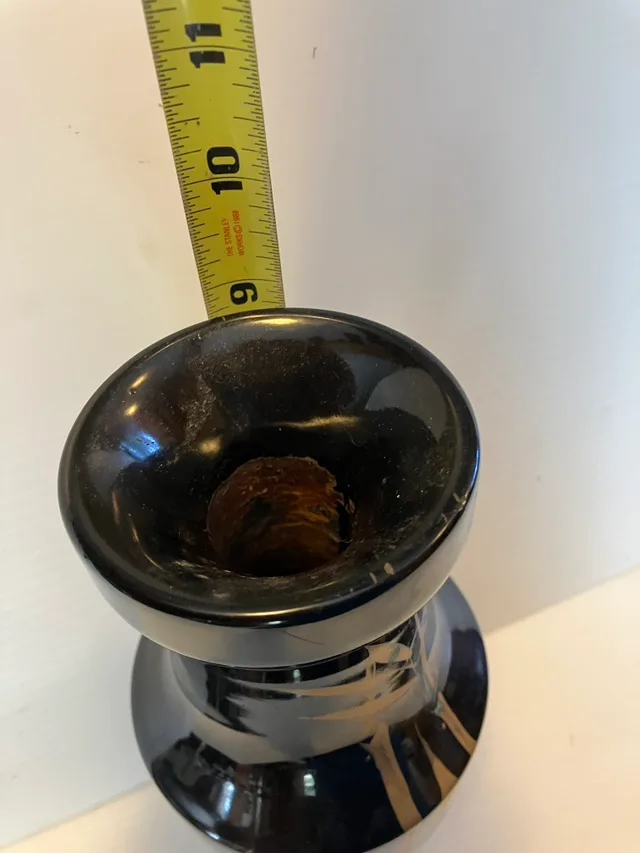 Black & Gold Vintage Japanese Vase. Bamboo design image indicator(3)