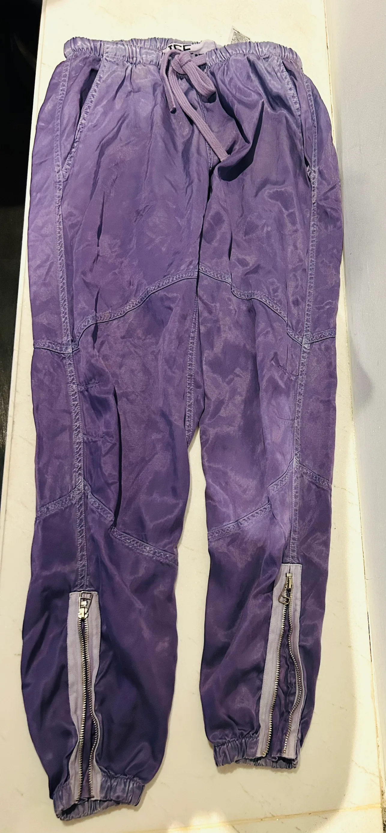 Freecity purple satin parachute pants. New with tags image indicator(7)