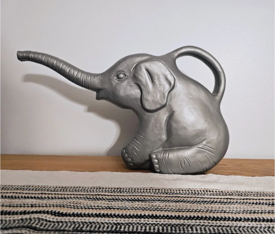 Vintage 1996 Plastic Gray Elephant Watering Can thumbnail
