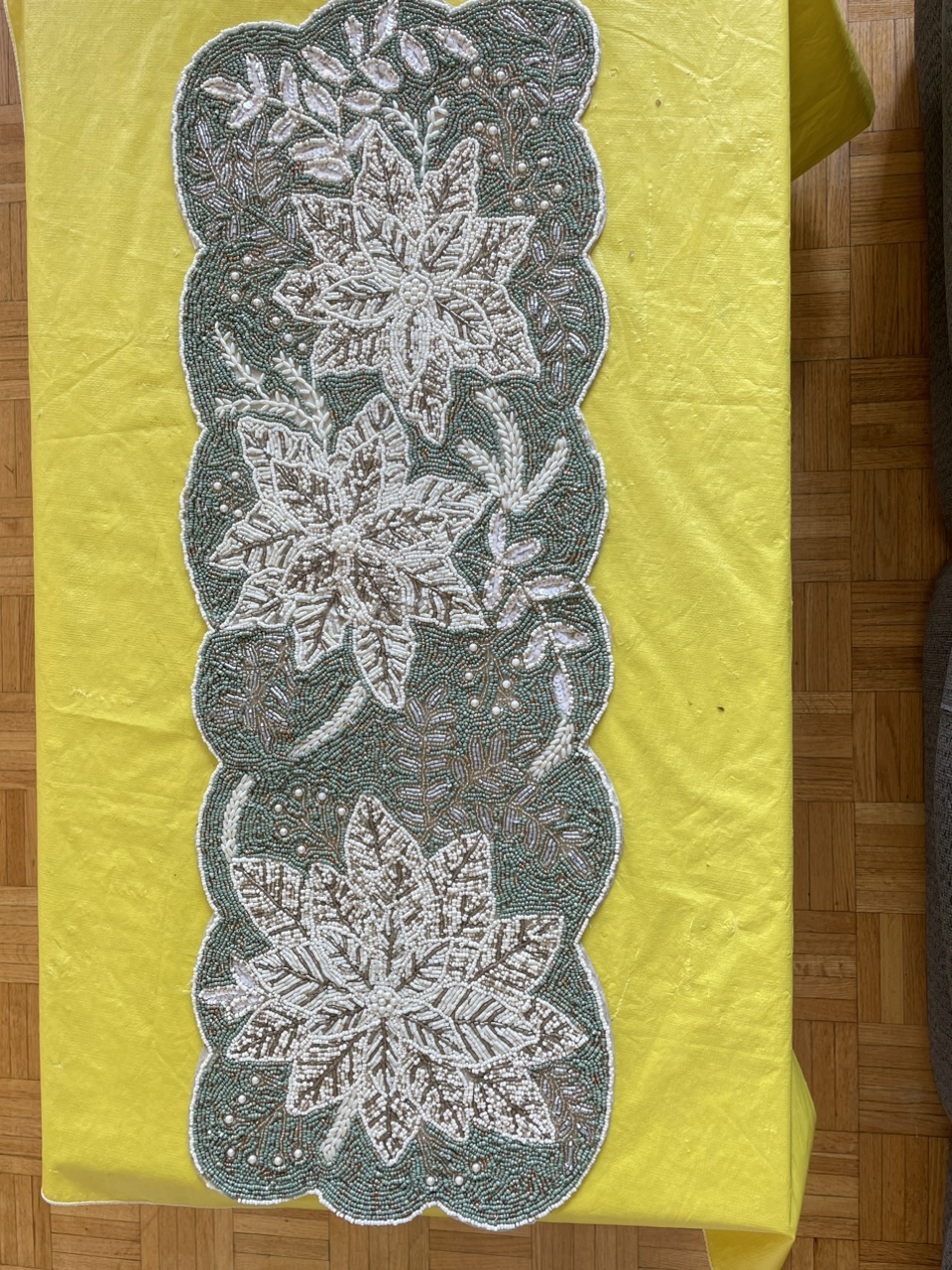 Handmade Beaded Table Runner
