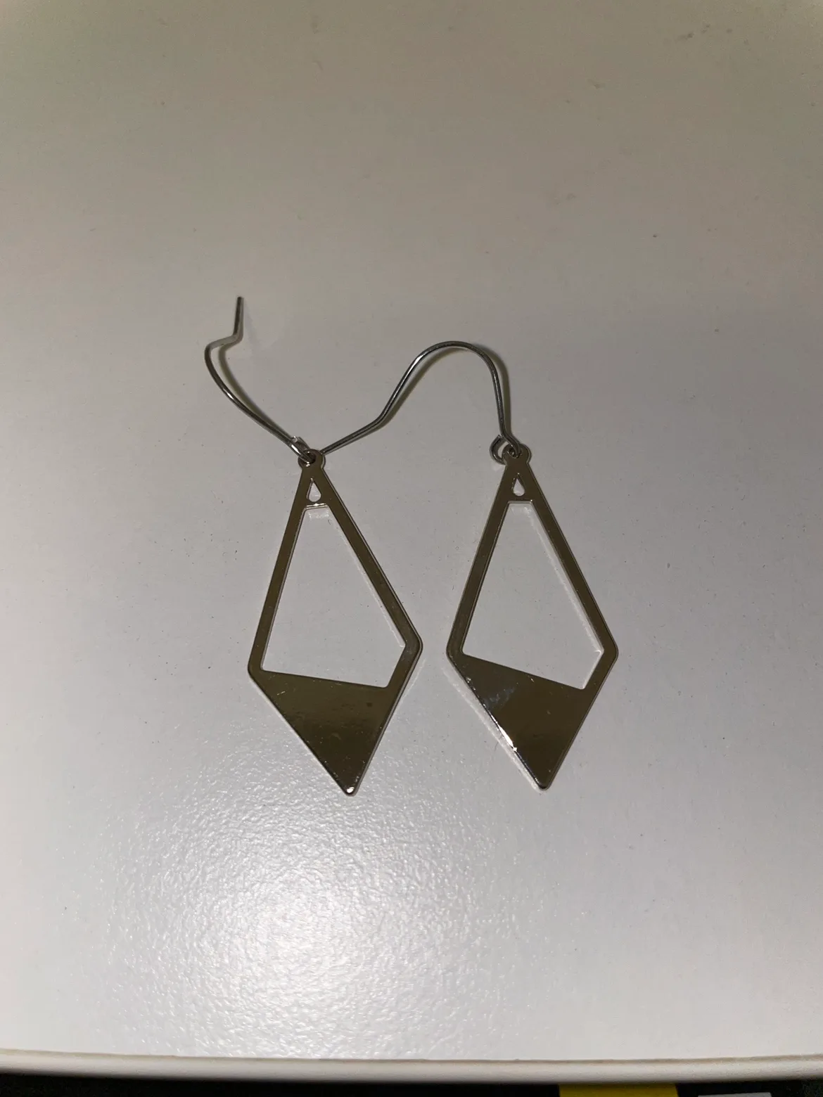 Silver Diamond Shaped Earrings thumbnail