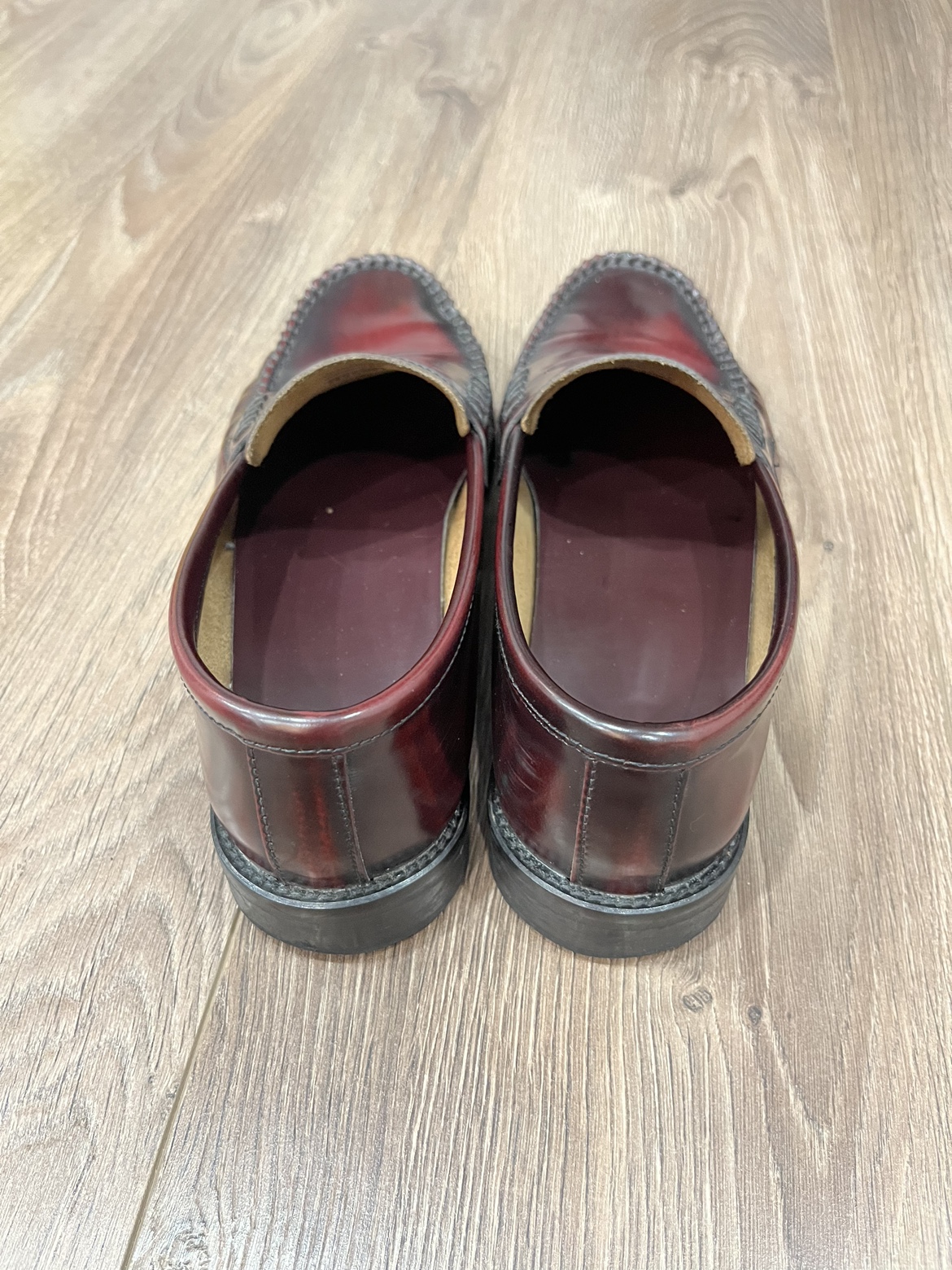 Mango Burgundy Leather Loafers Size 39 EU - photo 3
