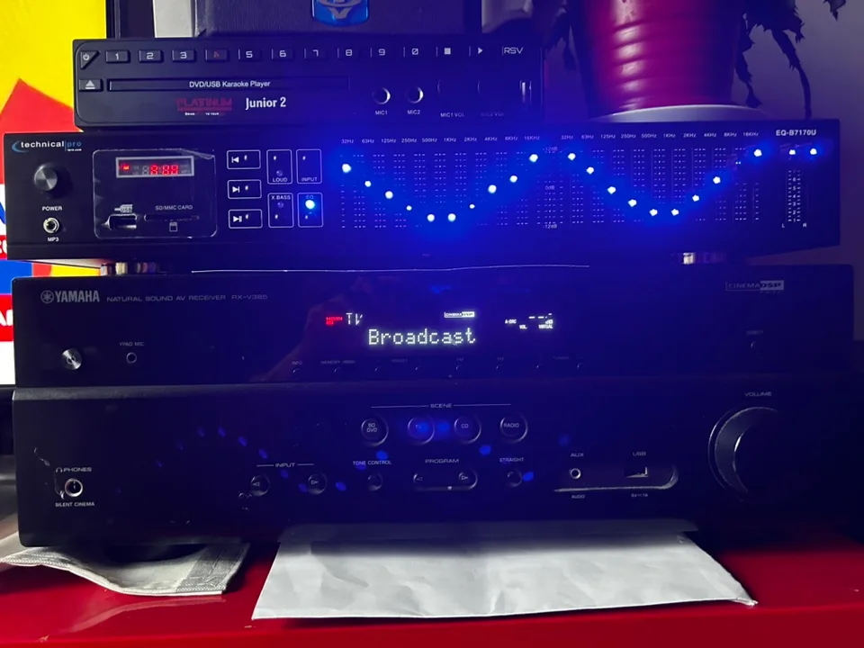 Yamaha receiver + equalizer +Technical Pro Karaoke Machine thumbnail