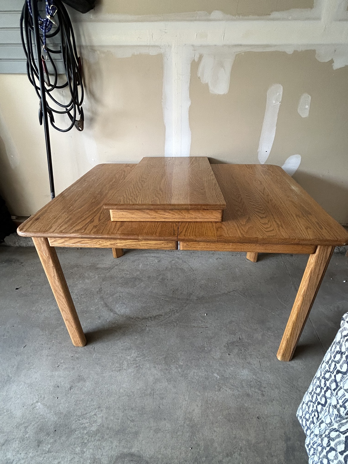 Solid Oak table with leaf