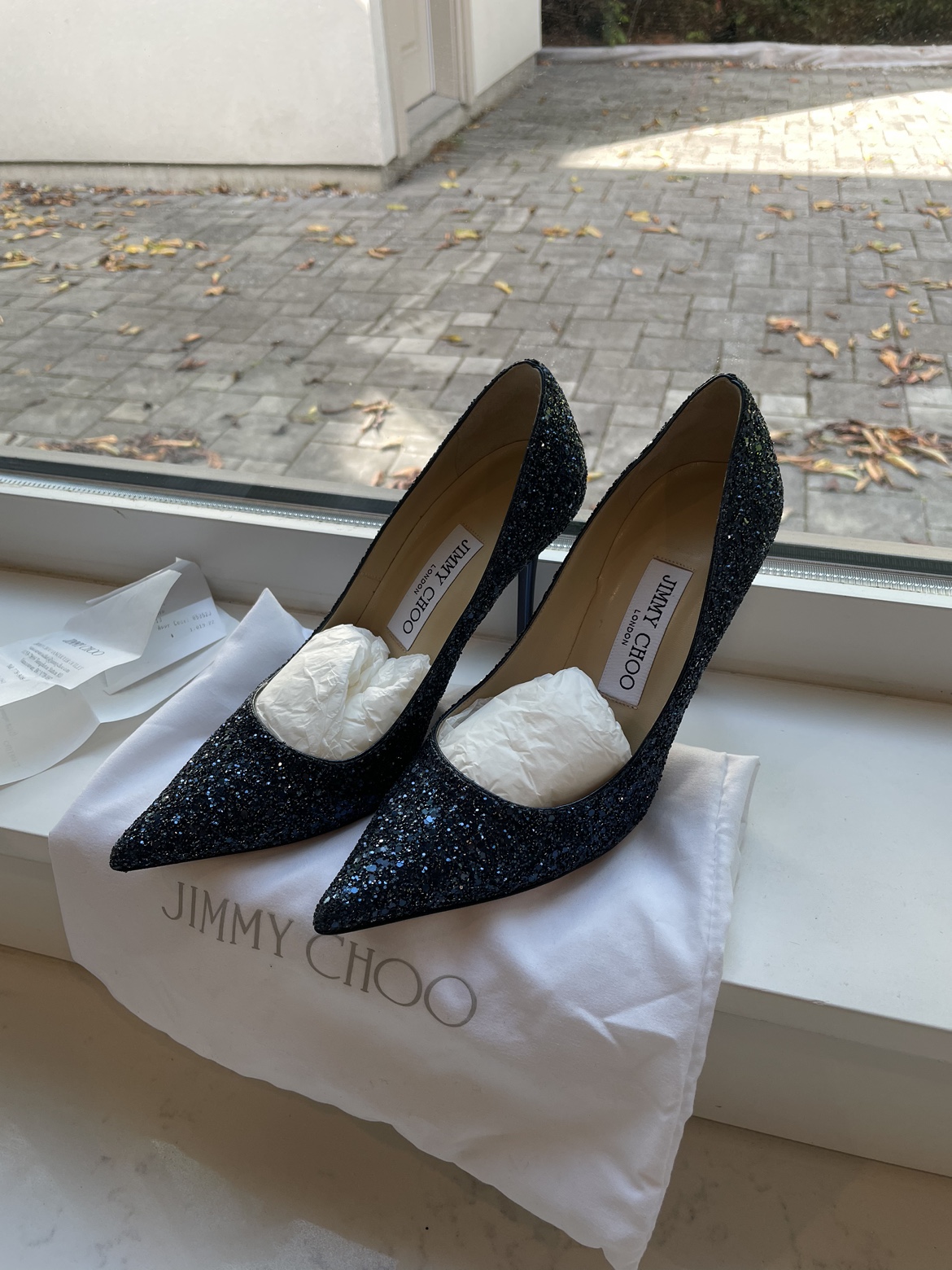 Jimmy Choo Blue Glitter Heels - photo 5
