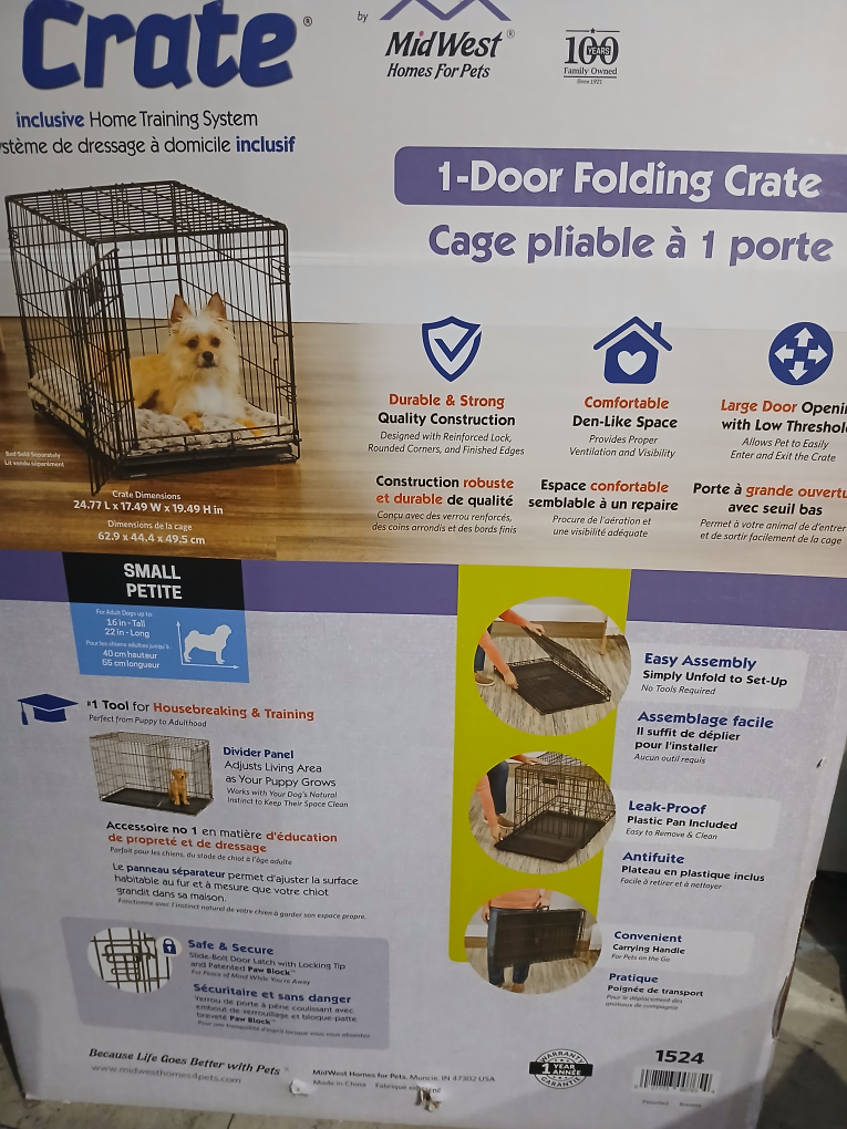 MidWest iCrate Folding Dog Crate, Small - photo 3