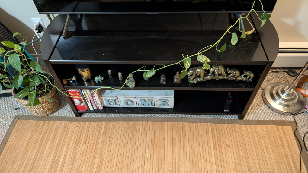 Black TV Stand with Glass Top - photo 3