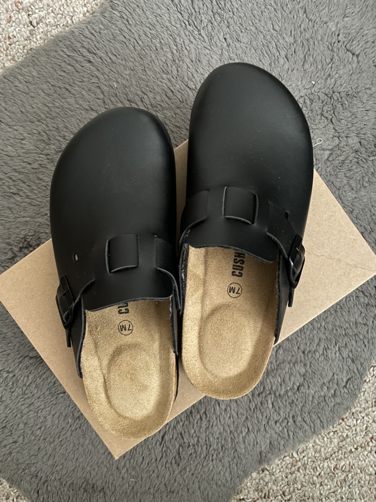 Black Leather Clogs - photo 2