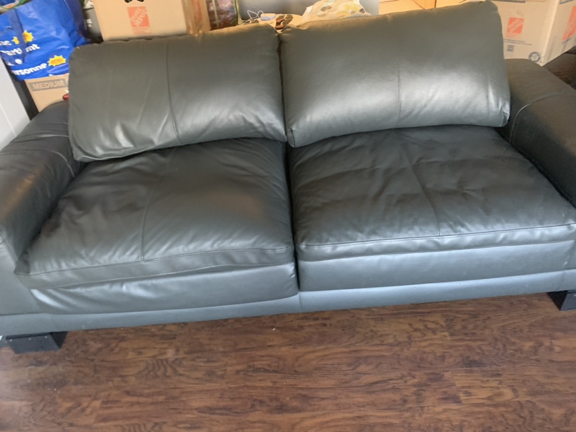 Leather Sofa dark grey