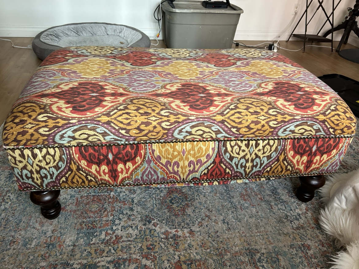 Ottoman with custom slipcover