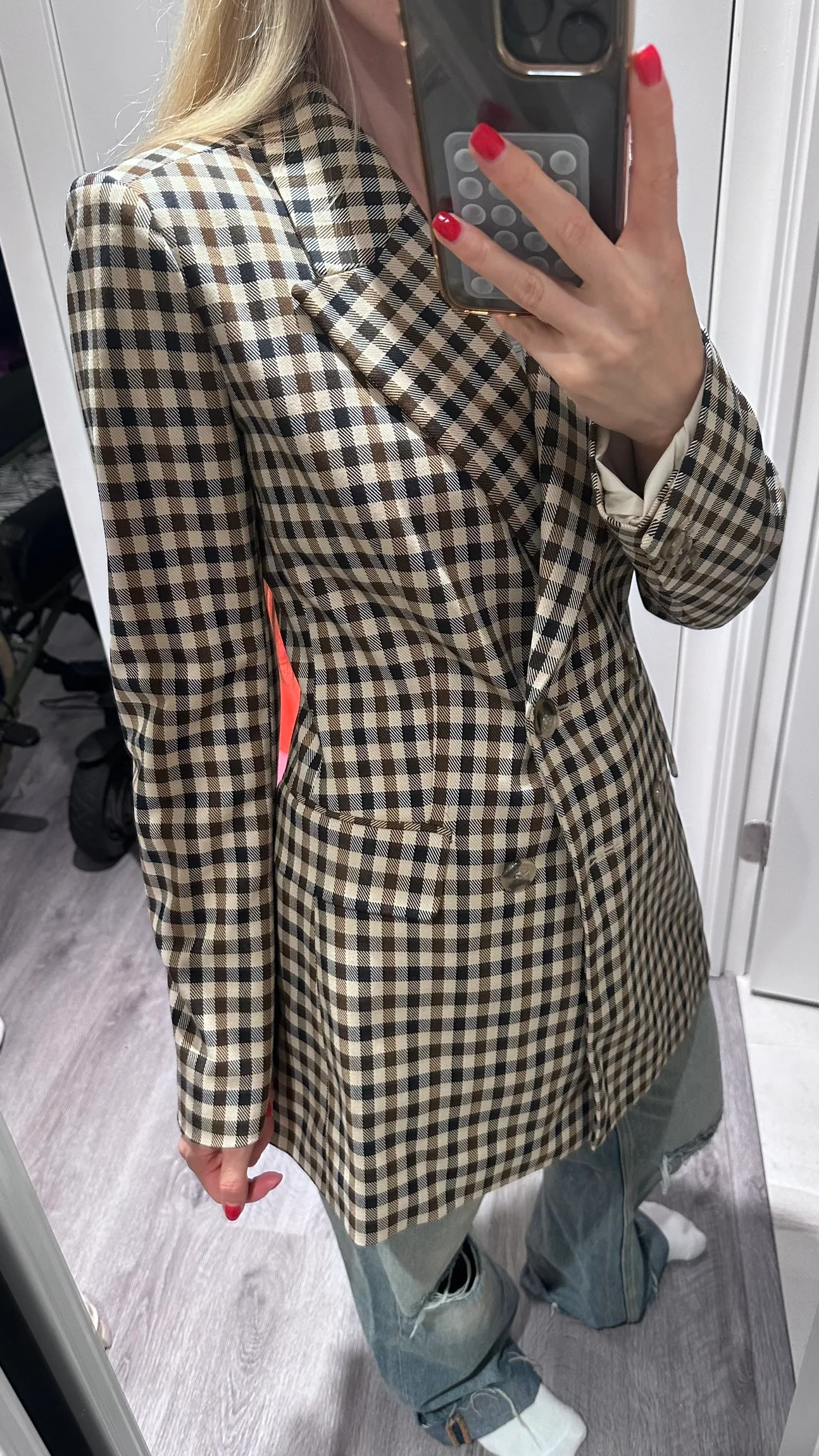 Brown and Black Gingham  H&M Blazer image indicator(2)