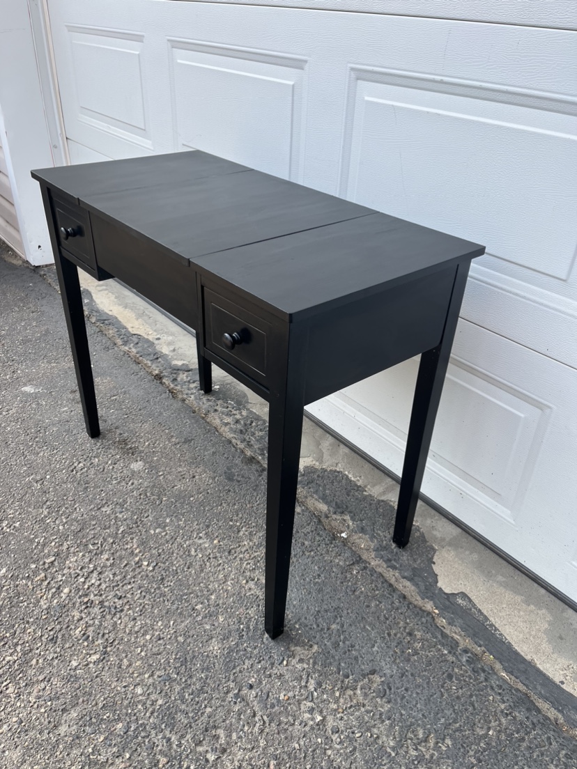 Black Makeup Vanity With 2 Drawers - photo 3