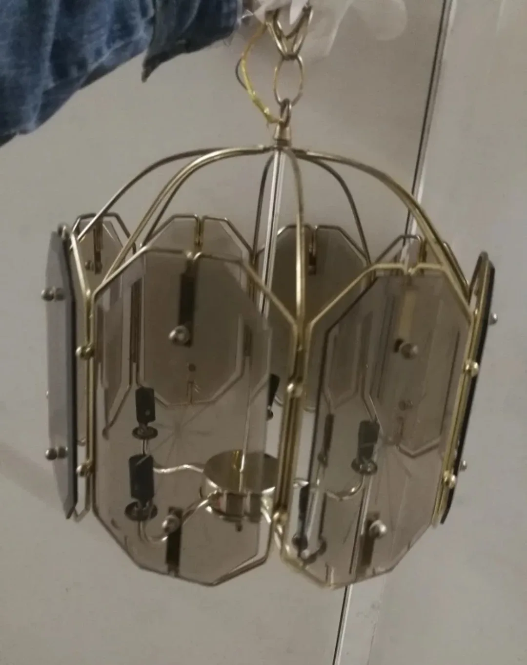 Vintage brass & glass chandelier 🧡 image indicator(5)