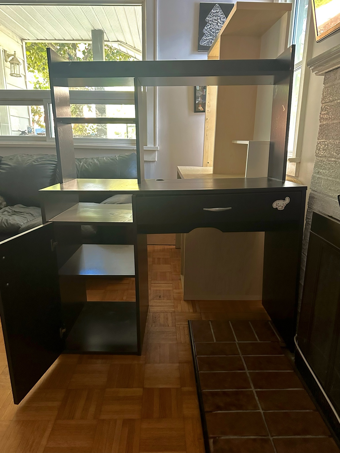 Black desk with shelf’s - photo 4