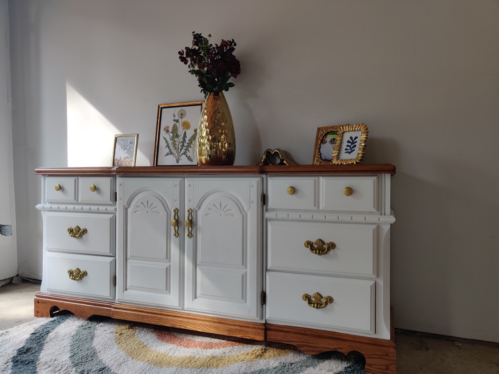 White Dresser with Oak Top - photo 5