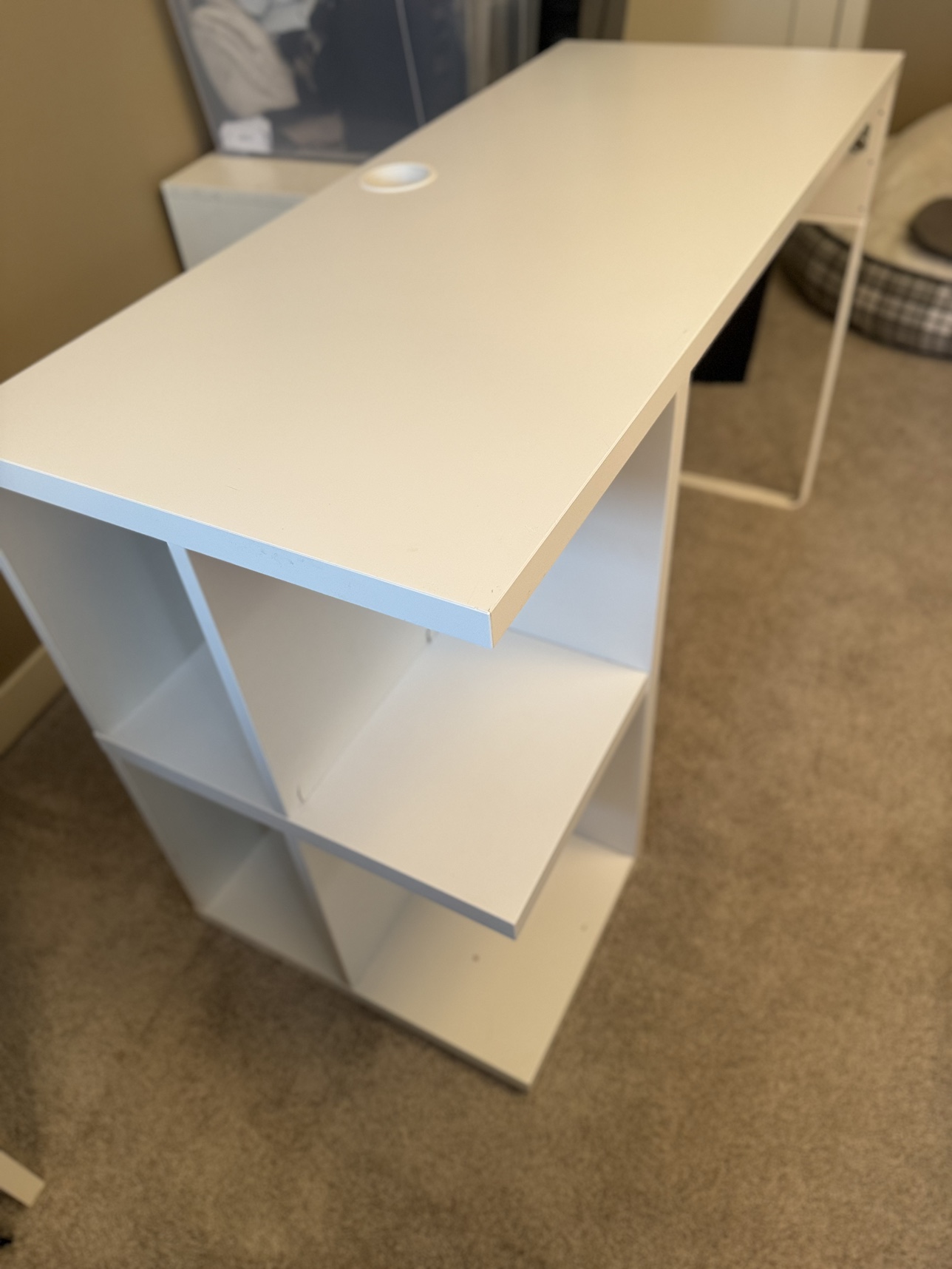 White Desk with Storage - photo 2