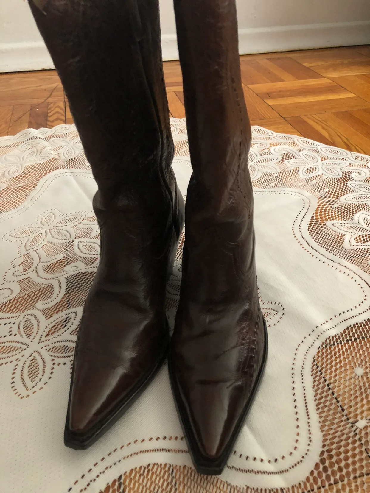 Brown Leather Cowboy Boots image indicator(2)