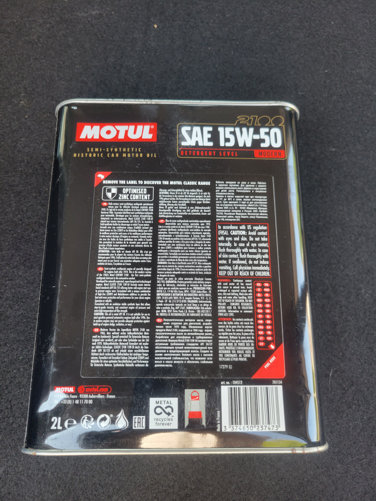 Motul 2100 15W-50 Synthetic Historic Car Motor Oil - photo 2