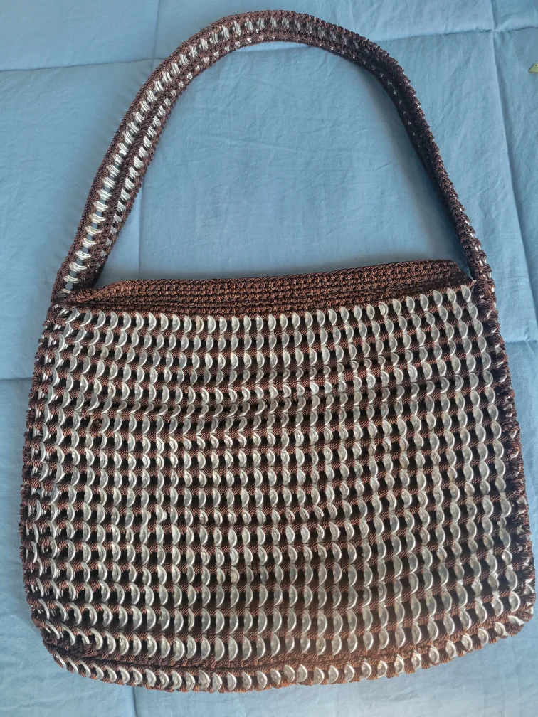 Brown & Silver Pull Tab Bag thumbnail