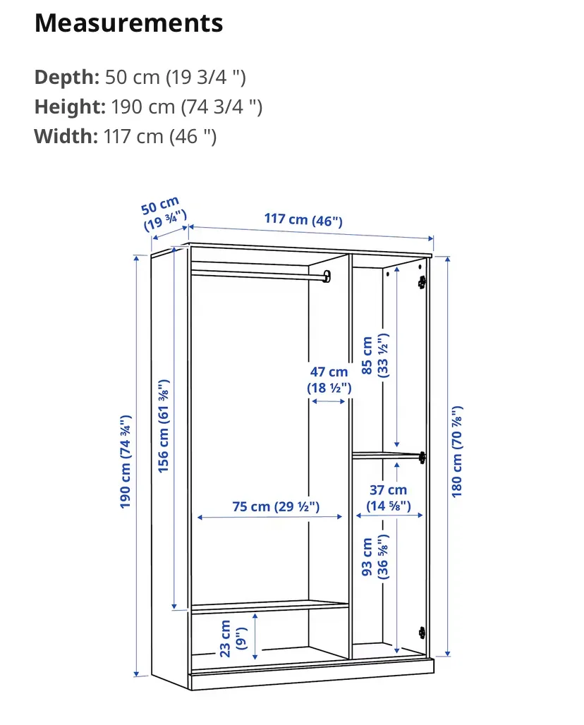 IKEA Wardrobe with Mirror image indicator(6)
